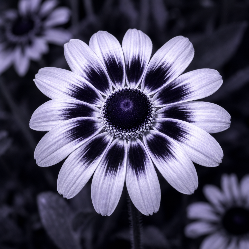 Surreal flower illustration with impossible petals
