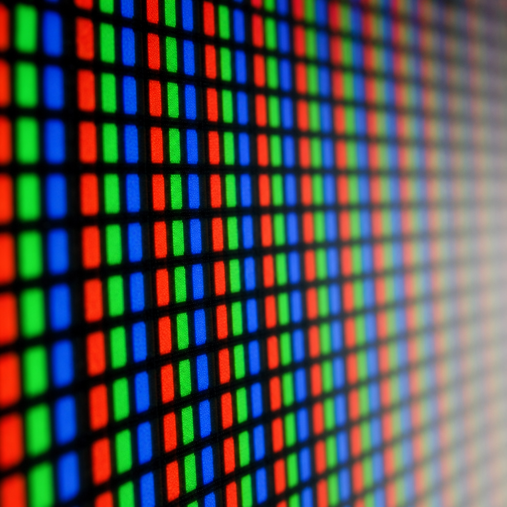 RGB color wheel on digital screen