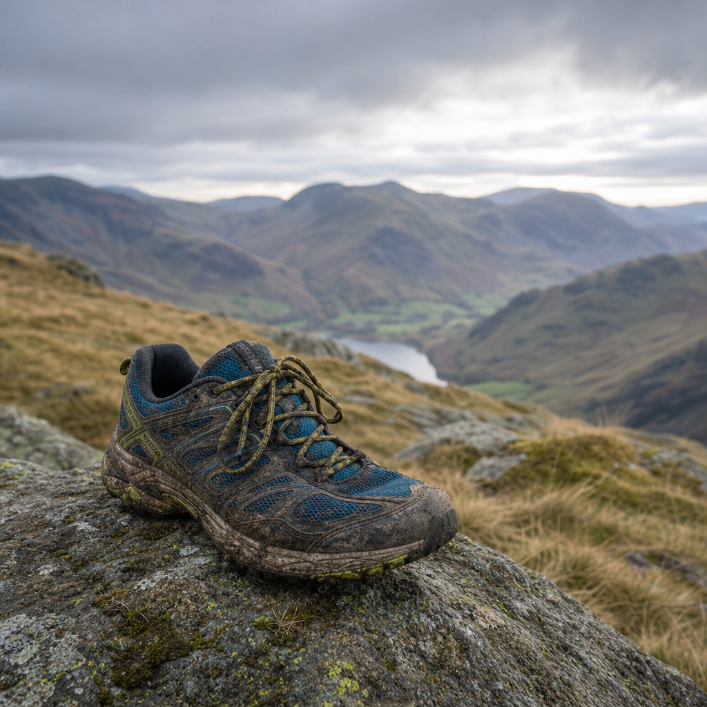 Walking boot in the highlands