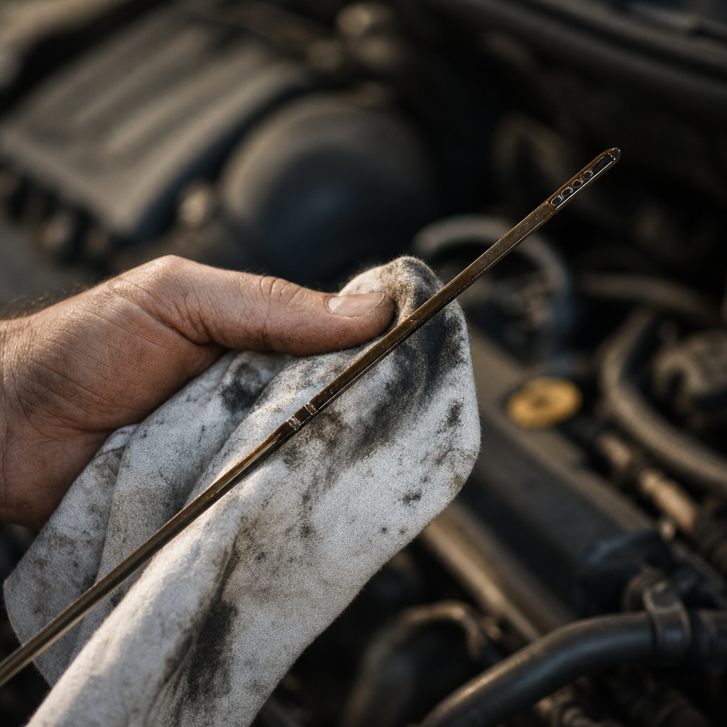 Oil on a dipstick