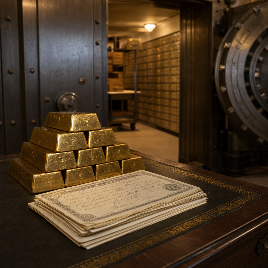 Gold Bars and Old Share Certificates