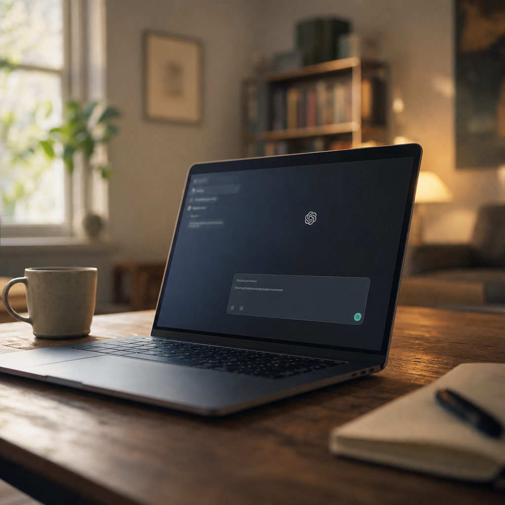 laptop on a desk