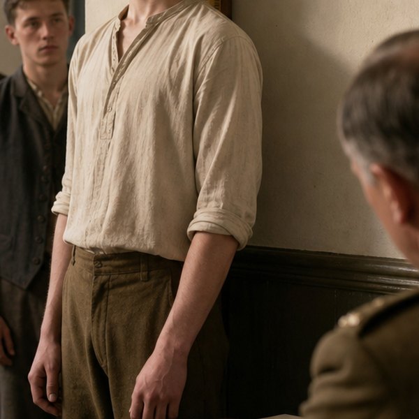 19th Century army boys enrolling — detail