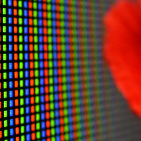 close up of a glowing screen — detail