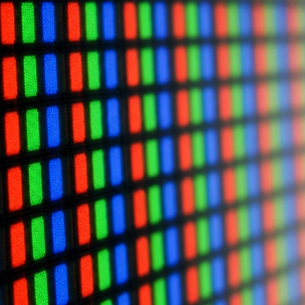 RGB color wheel on digital screen — detail