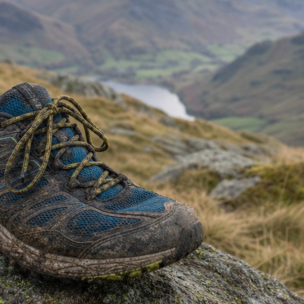 Walking boot in the highlands — detail