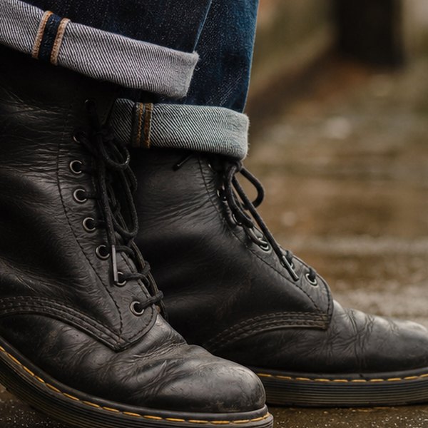 Boots and Jeans on a person — detail