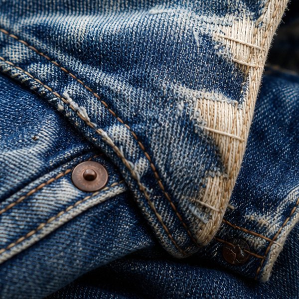 Disintegrating denim clothes — detail
